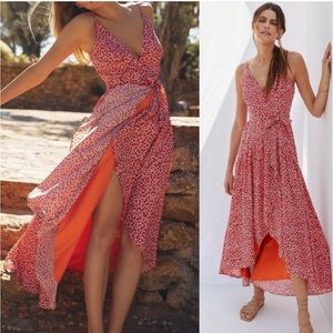 NWT ANTHROPOLOGIE Hutch Polka Dot Flutter High Low V-Neck Wrap dress